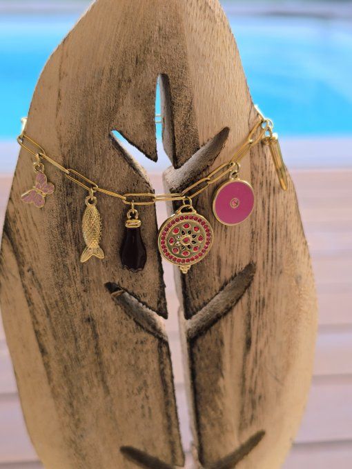 Bracelet Breloques Fuschia