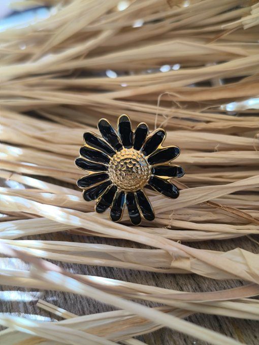 Bague Marguerite noire