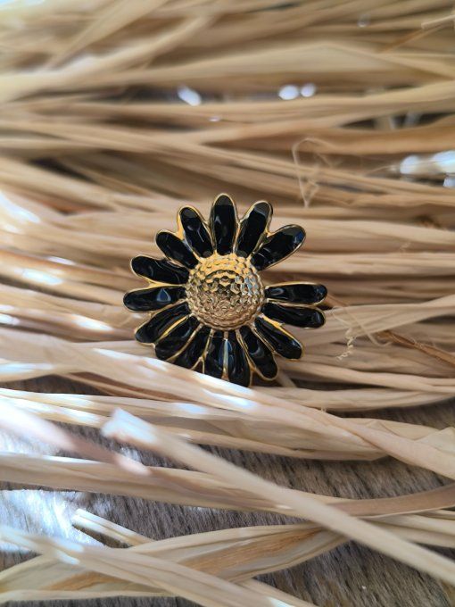 Bague Marguerite noire
