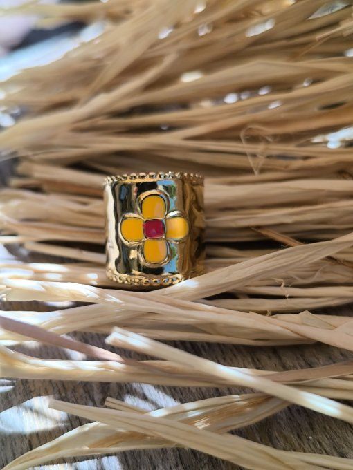 Bague vintage Fleur Jaune