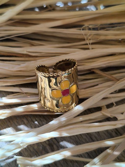 Bague vintage Fleur Jaune
