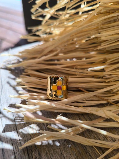 Bague vintage Fleur Jaune