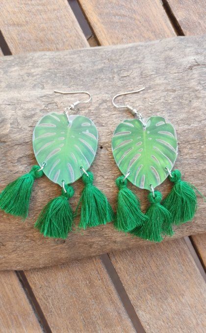 Boucles Feuilles&Pompon