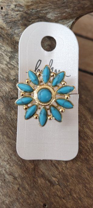 Bague Fleur Turquoise