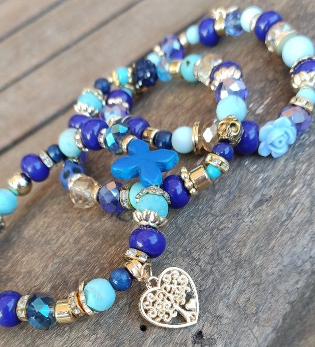 Bracelet Bleu Croix