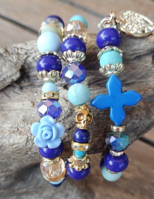 Bracelet Bleu Croix