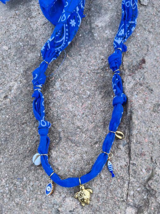 Collier BandaBleu Tortue Dorée