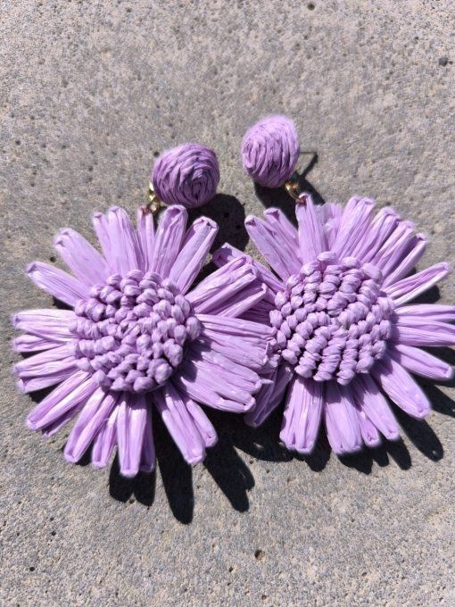 Boucles Fleur Raphia