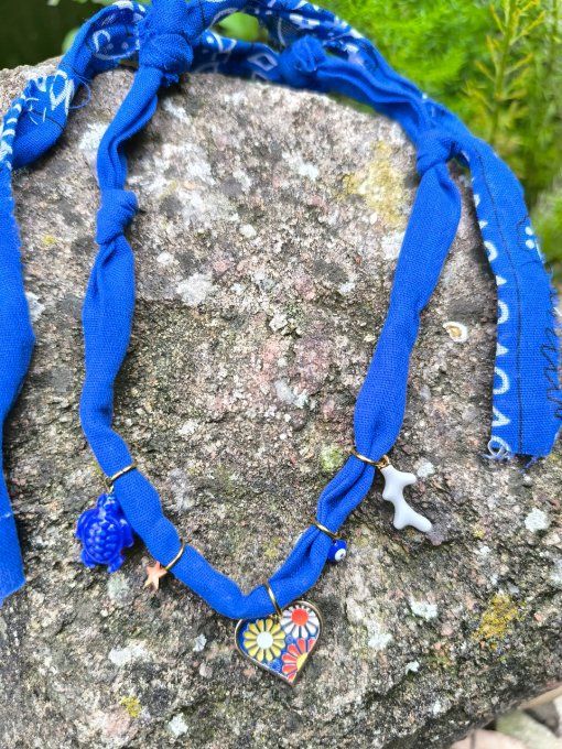 Collier BandaBleu Coeur