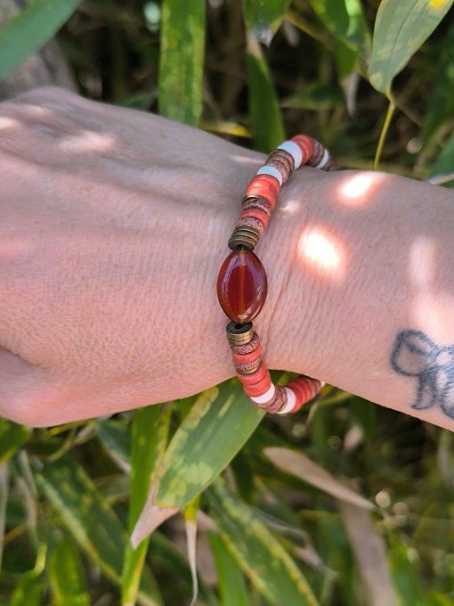 Bracelet Hippie Rock - Perle Ambre