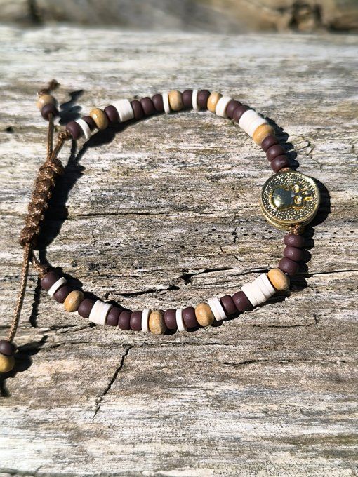 Bracelet Hippie Rock - Skull dorée