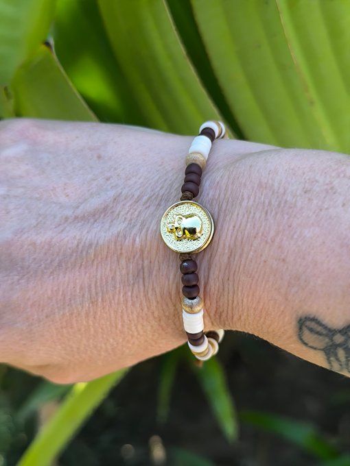 Bracelet Hippie Rock - Skull dorée