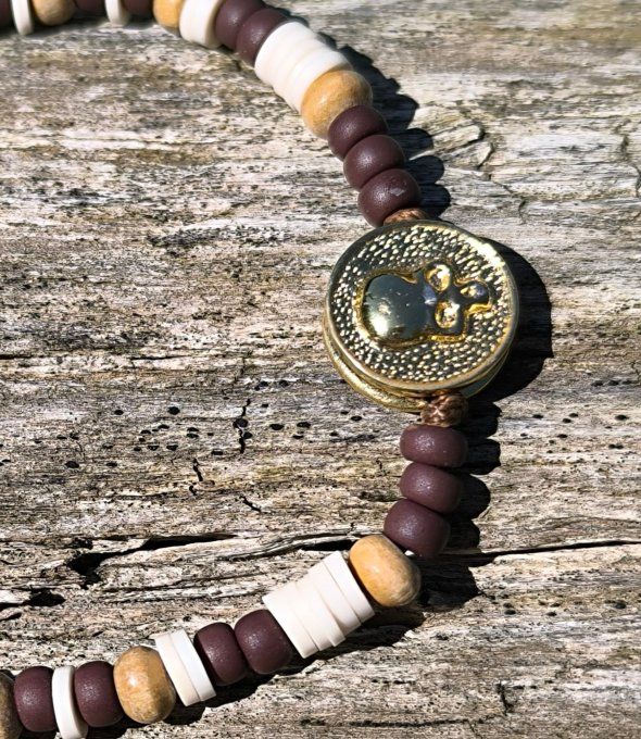 Bracelet Hippie Rock - Skull dorée